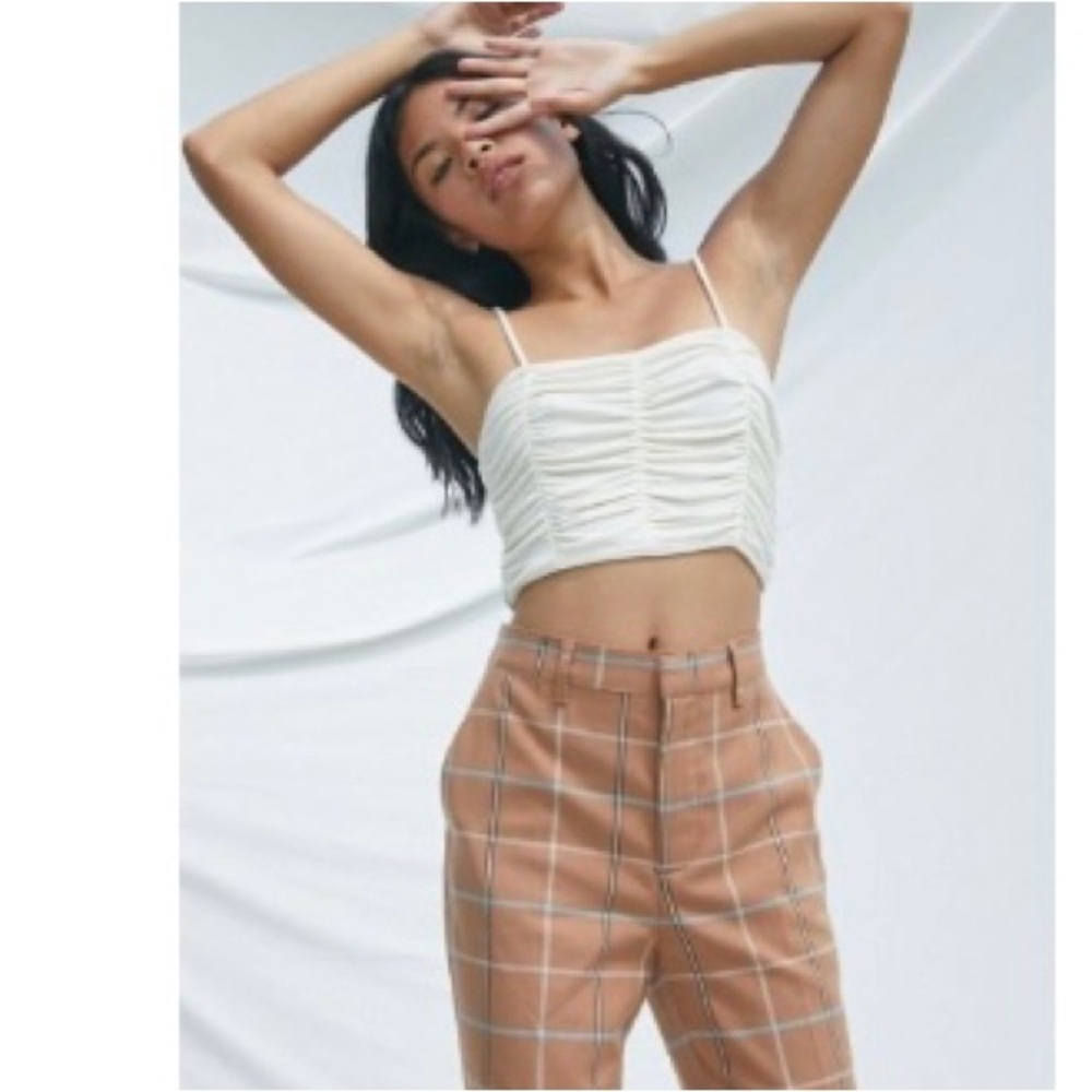 Urban Outfitters White Ruched Top